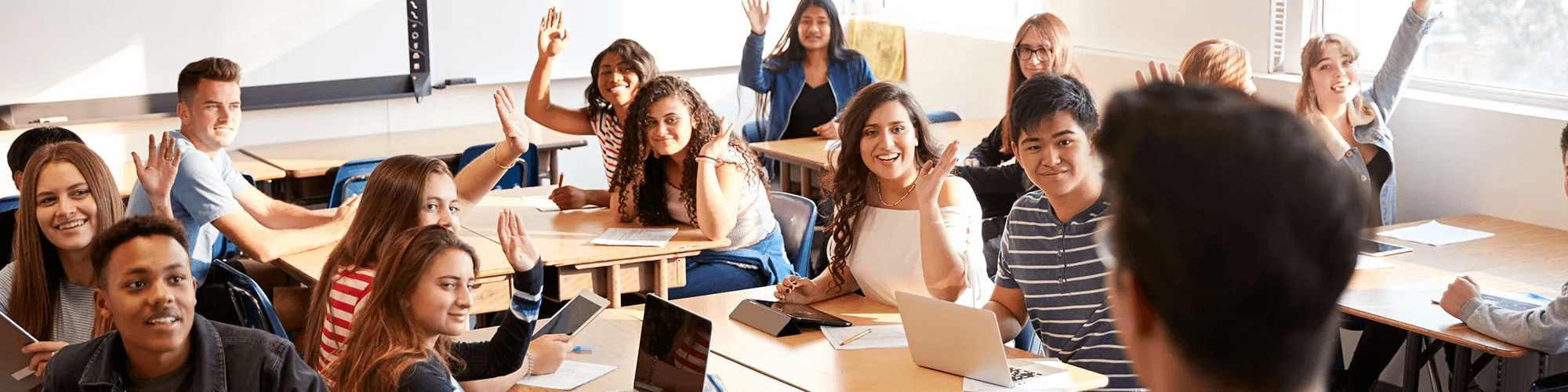 Secondary school students in a classroom